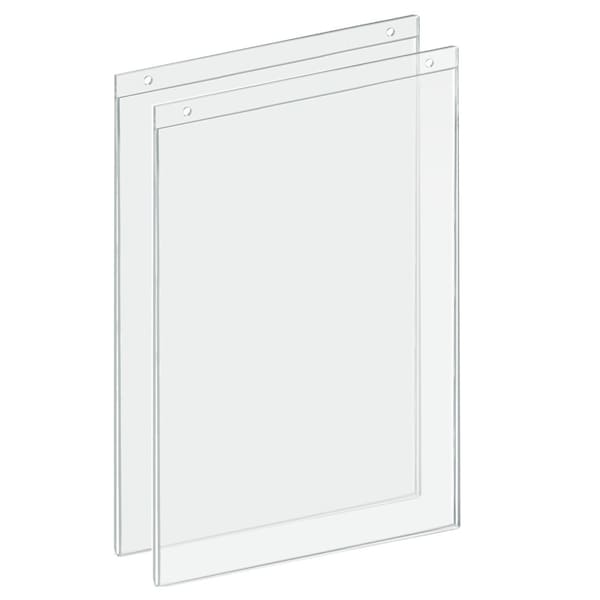 Clear Acrylic Wall Hanging Frame 11'' Wide x 17'' High- Vertical/Portrait, 2PK